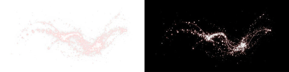 PNG Sparkle Overlay with Pink Glow Effect on Transparent Background