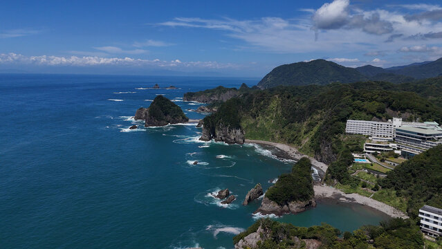 浮島海岸の風景（空撮） -　静岡県賀茂郡西伊豆町,日本