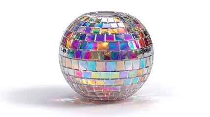 Obraz premium colorful disco globe on white background