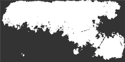 Abstract grunge pattern vector background with black ink splash stain texture and vintage decorative border frame design