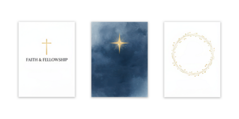Faith, star, and wreath designs for spiritual celebration