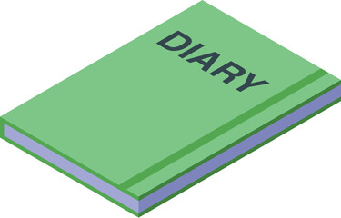 Closed green diary symbolizing personal thoughts, experiences, and daily journaling for self reflection and memory preservation