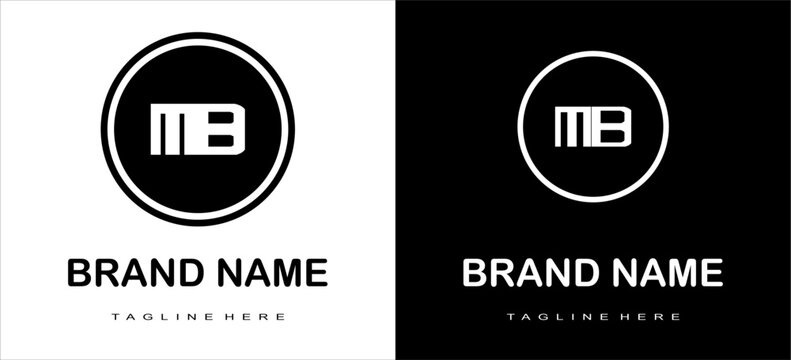 Simple Black and White MB Lettermark Logo