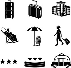 travel icons set