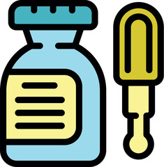 Medical dropper and medicine bottle containing prescription medication or other treatment, symbolizing healthcare and pharmaceutical industry