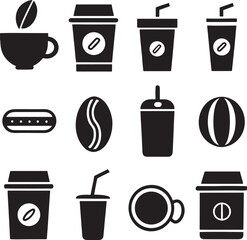 coffee cup icons set