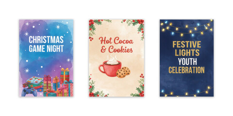 Festive Lights Youth Celebration poster with glowing lights on night sky