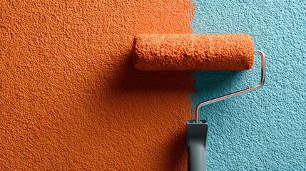 Obraz premium Orange and blue wall art