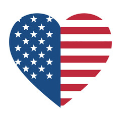 Fototapeta premium Show your patriotic love with this heartwarming American flag design, ideal for celebrating national pride and expressing support for the USA