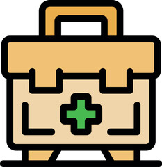 Portable first aid kit containing essential medical supplies, ready for emergencies and healthcare needs