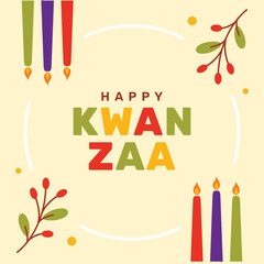 Kwanzaa event background flat hand drawn design