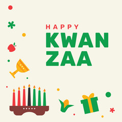 Kwanzaa event background flat hand drawn design