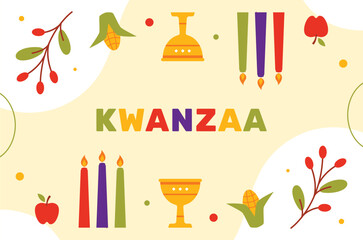 Kwanzaa event background flat hand drawn design