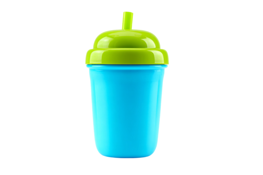 Baby Training Straw Cup for Learning to Drink Independently isolated on transparent background