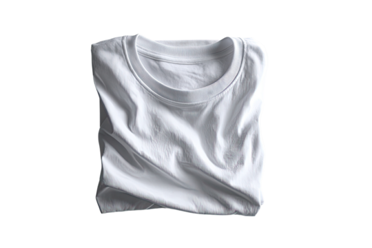 Folded white t-shirt, smooth, crumpled