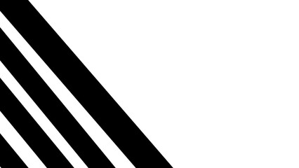 Hande made Dynamic abstract composition featuring bold black diagonal lines on a clean white background. A simple monochrome geometric art vector concept