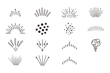 Black and white building silhouettes collection vector illustration