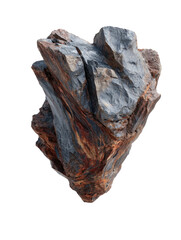 Jagged rock fragment with dark gray and brown colorations