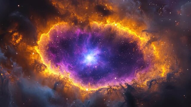 Stunning view of a colorful nebula in deep space showcasing vibrant stars and swirling gases