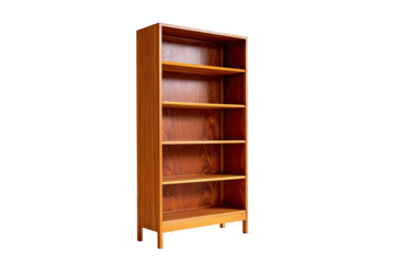 Wooden bookcase with four shelves
