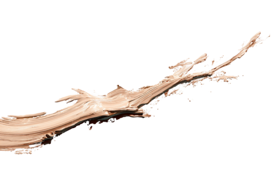 Watercolor Brush Stroke in Tree Branch Shape Isolated on Transparent Background