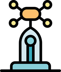 Network hub icon representing data sharing and communication between multiple devices
