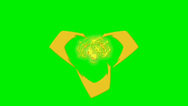  Electric energy wave vfx on green screen background.