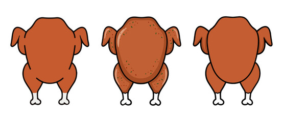Cartoon Turkey Vector, Roast Turkey SVG, Vector Roast Turkey Illustration.