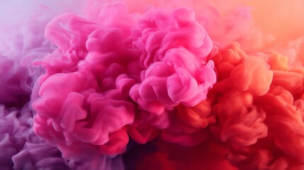 Fototapeta premium Abstract smoke art in pink and red hues, photorealistic daylight, modern design background