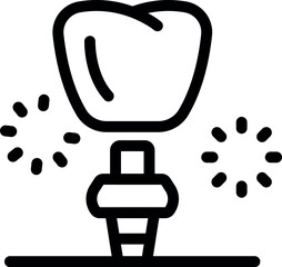 Dental implant promoting oral health and hygiene, sparkling clean and shining brightly