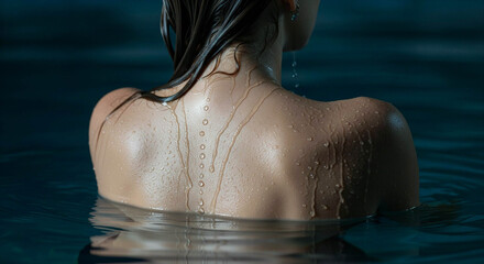 Woman's Back in Water