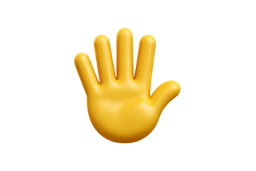 Playful Five Finger Spread Emoji Icon for Fun Use Isolated on Transparent Background