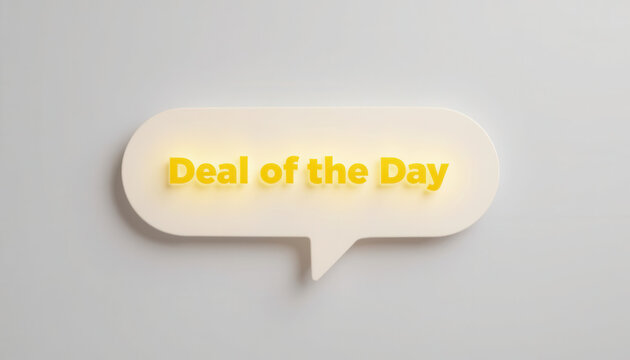 Deal of the Day neon sign displayed on neutral background  