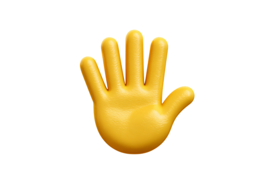 Playful Five Finger Spread Emoji Icon for Fun Use Isolated on Transparent Background
