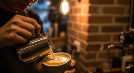 Barista Pouring Latte Art