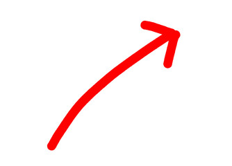 Bright Red Upward Arrow Isolated on transparent Background