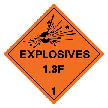 Classs 1 Explosives 1.3F Symbol Sign , Vector Illustration, Isolate On White Background Label.EPS10