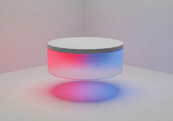 Frosted glass morphism 3d render with gradient lighting