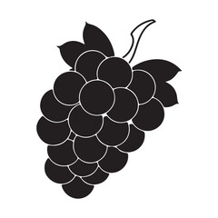 Grape silhouette black vector icon