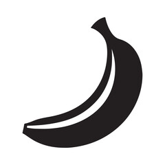 Banana silhouette black vector icon