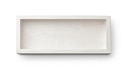Fototapeta premium Empty white painted wooden box