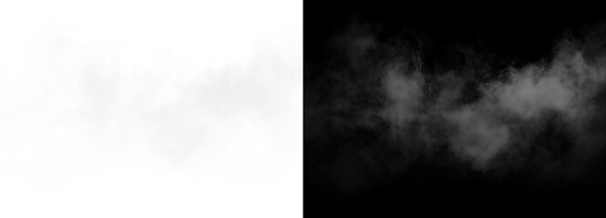 Naklejka premium Fog effect isolated on transparent background and black background for design use