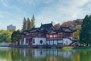 Obraz premium Nanjing Mochou Lake Park - Urban Scenery