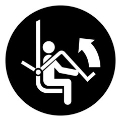 Open Safety Bar Of Chairlift Symbol Sign, Vector Illustration, Isolated On White Background Label.EPS10