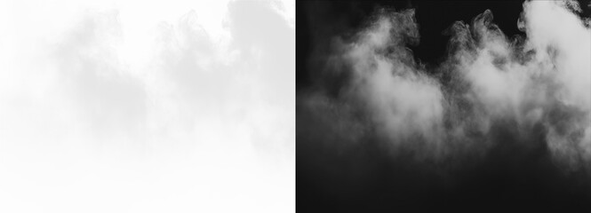 Monochrome clouds create a striking contrast between light and shadow in the sky isolated on transparent background