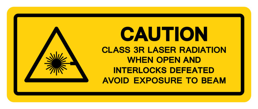 Class 3R Laser Radiation Symbol Sign,Vector Illustration, Isolate On White Background Label.EPS10