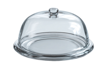 Elegant Glass Food Cover for Tabletop Serving Isolated on Transparent Background