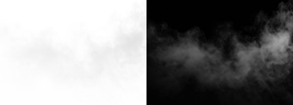 Fog effect on white and black background, a versatile design element isolated on transparent background