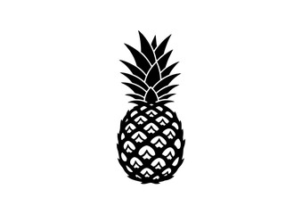 Obraz premium Crown of Tropics: A Pineapple Silhouette with Geometric Texture and Regal Leaves—A Stylized Tribute to Exotic Flavor, Tropical Charm, and the Graphic Majesty of Nature’s Boldest Fruit
