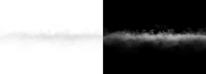 A foggy mist is displayed on a split white and black background image isolated on transparent background